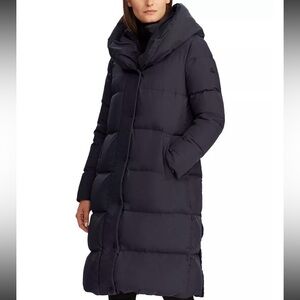LAUREN by Ralph Lauren Black Quilted Puffer Down Filled Coat Women’s Medium
